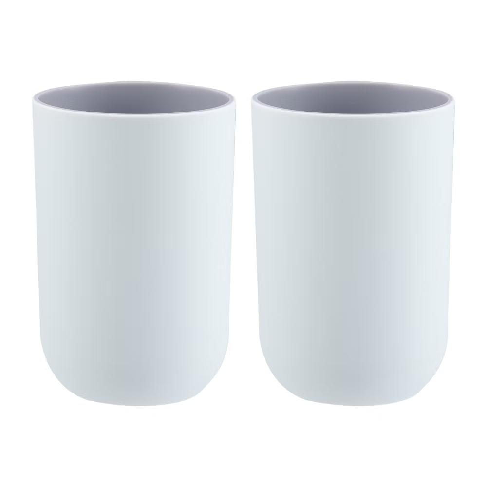 2Pcs Bathroom Tumblers Bathroom Toothbrush Cup Blue 4.33''x2.76'' 350ml - Image 38