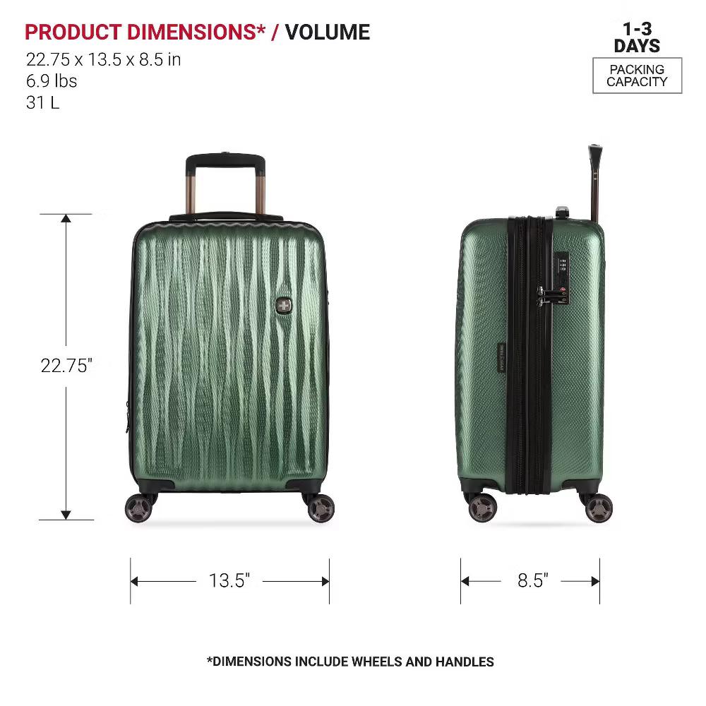 Energie Hardside Carry On Spinner Wheels Suitcase - Image 21