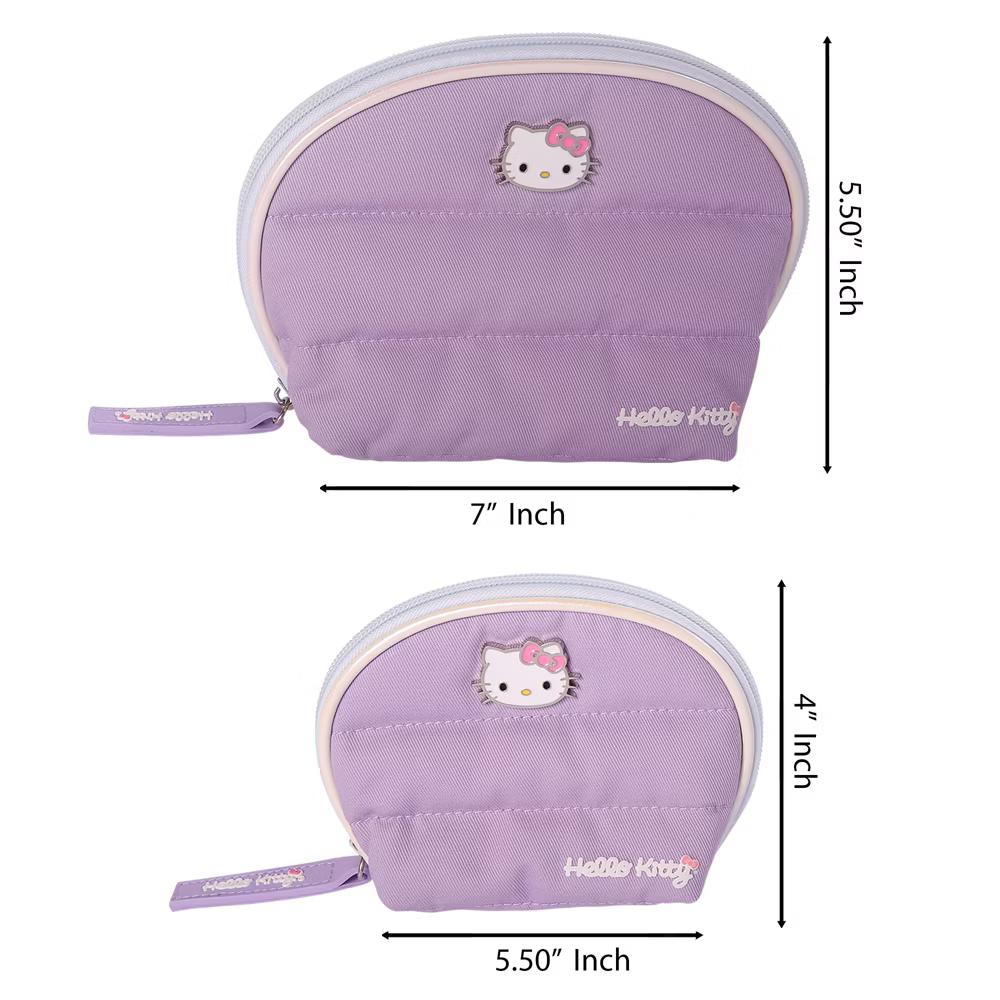 Purple Large and Small Dome Cosmetic Travel Bag - Image 8