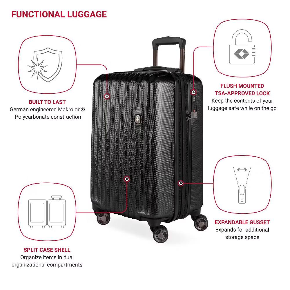 Energie Hardside Carry On Spinner Wheels Suitcase - Image 38