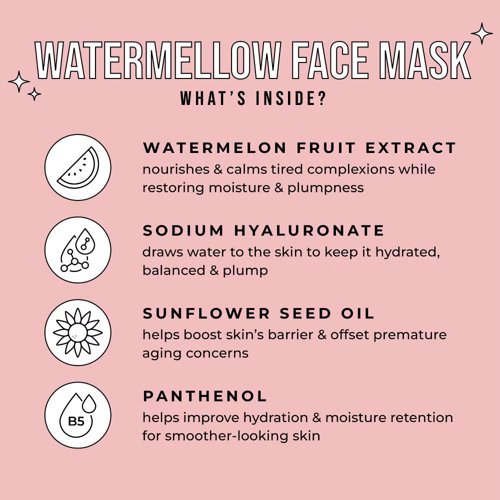 Avatara Watermellow Hydrating Mask - 0.71 fl oz: Paraben-Free, Petroleum-Free, Phthalate-Free, For Dry Skin - Image 7