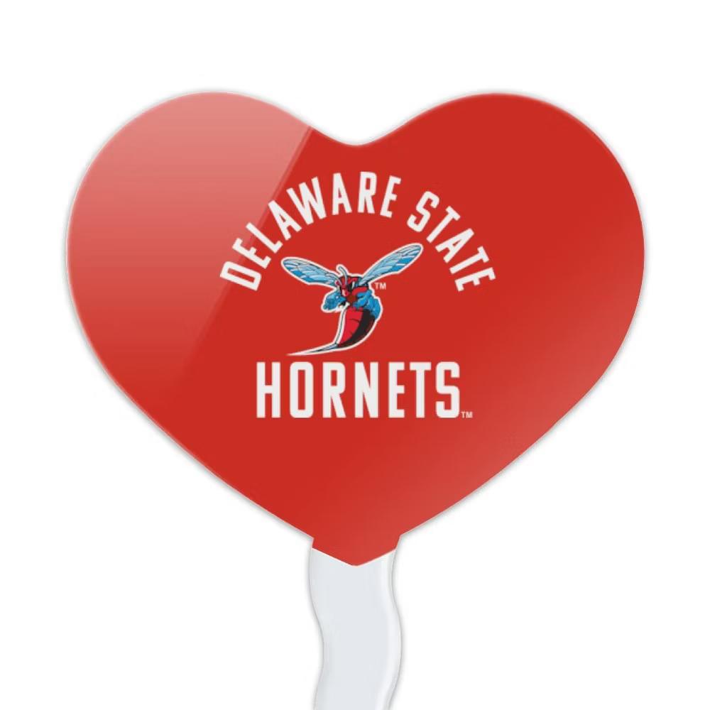 Delaware State University Hornets Logo Heart Love Cupcake Picks Toppers Decoration Set of 6 - Image 3