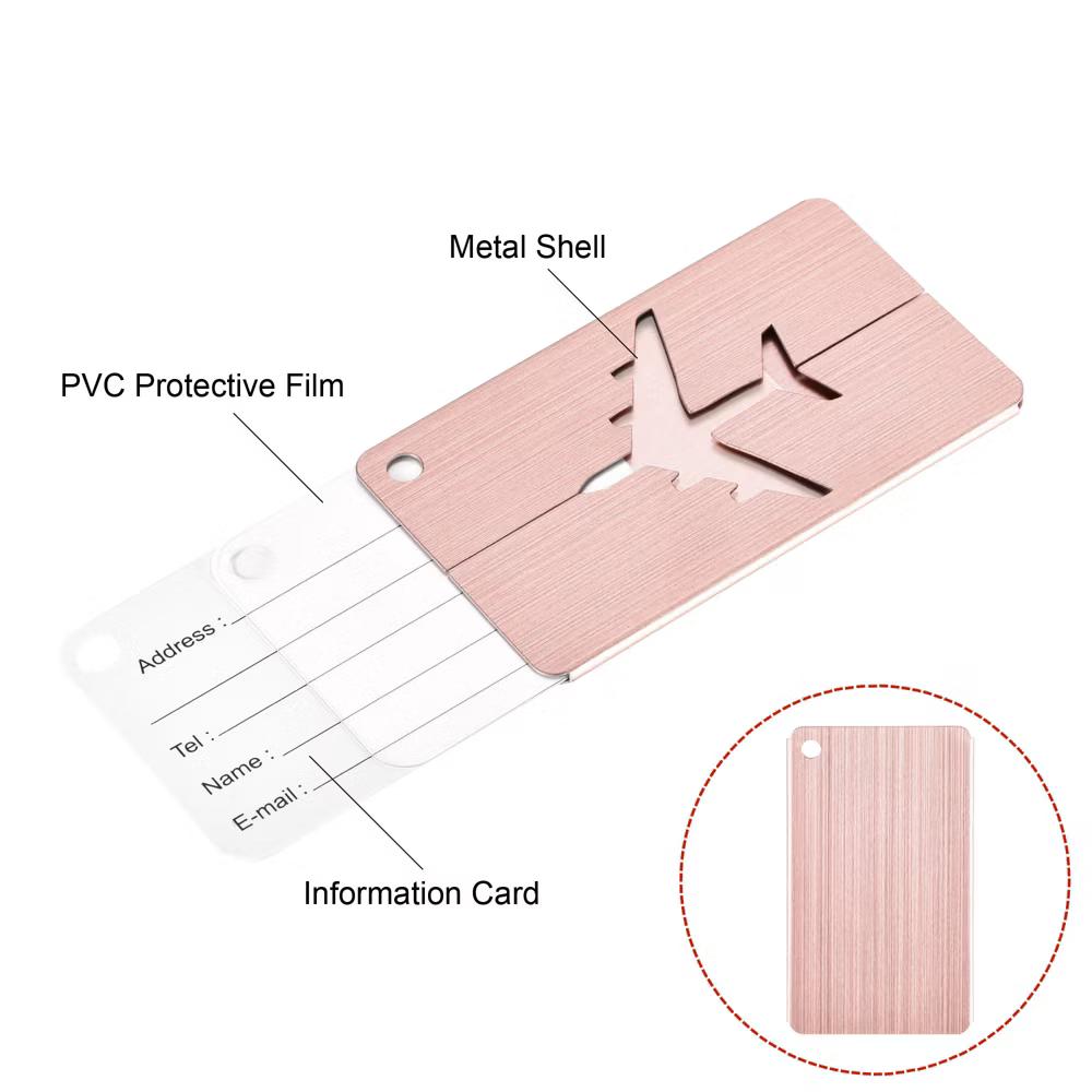Aluminium Lightweight Backpack Identifier Card Luggage Tags 4 Pcs - Image 2
