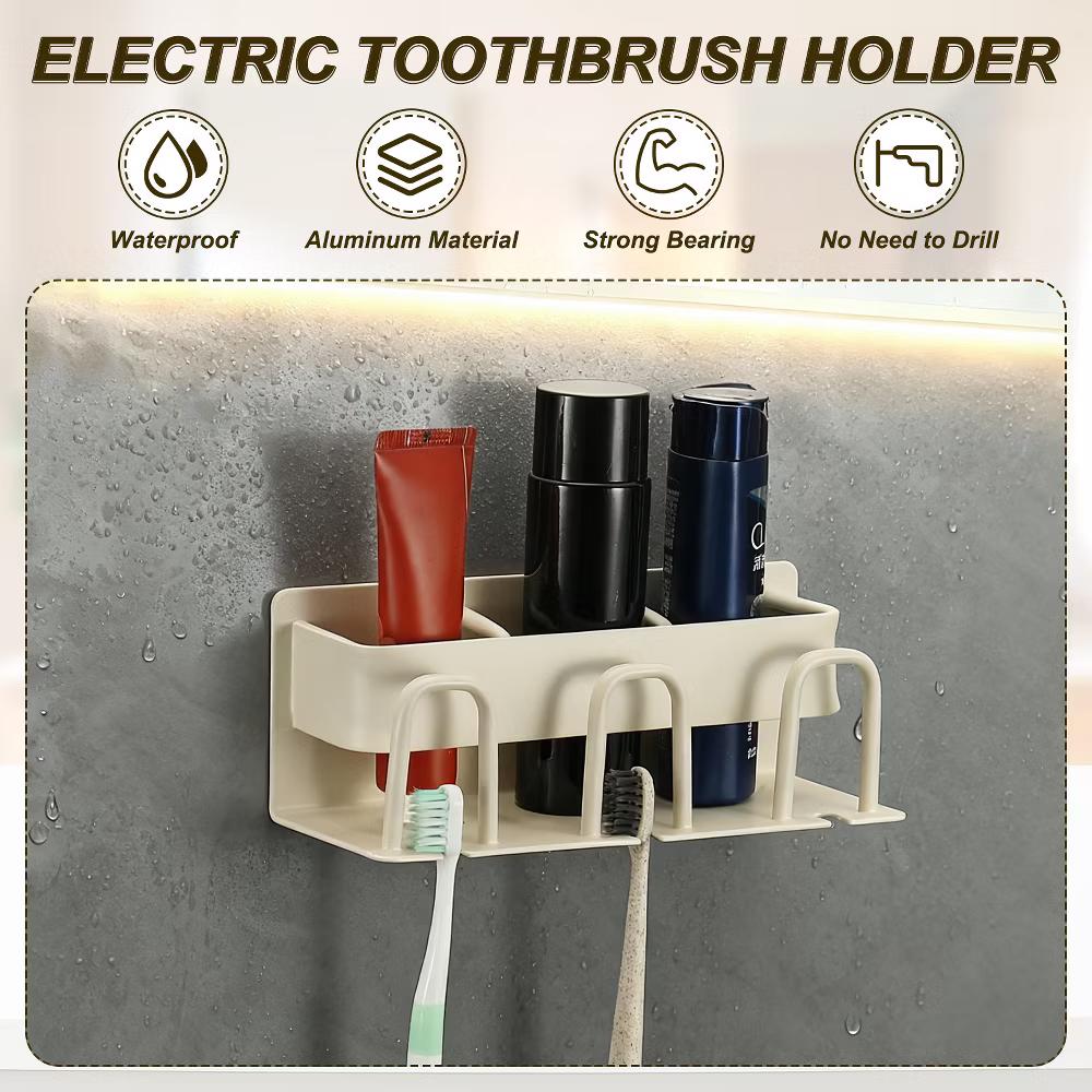 Durable Material No-Drill Installation Practical Design Versatile Use Toothbrush Holder - Image 19