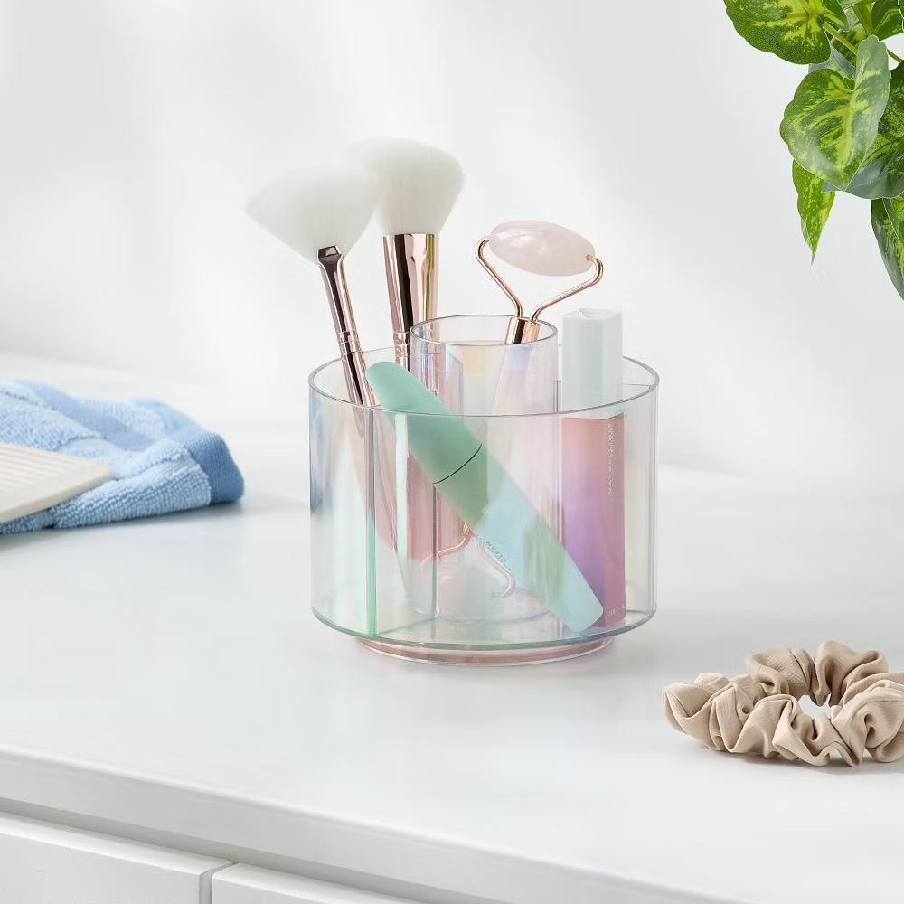 Plastic Turntable Makeup Organizer Iridescent - Image 4