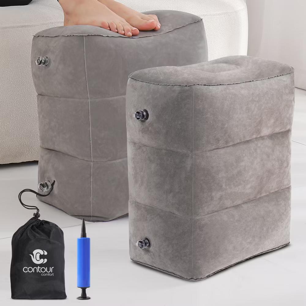 Inflatable Airplane Foot Rest with Pump & Carry Bag, 3-Height Travel Footrest for Kids, Toddlers, Office, Car & Train - Image 8