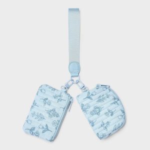 Girls' Floral Wristlet Pouch 2pc Set - Blue