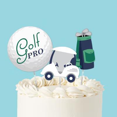 Golf Cake Topper Set, Par-Tee Time Party, Golf Cart-Themed Dessert Decorations for Birthday or Retirement Party – 3 Count - Image 4