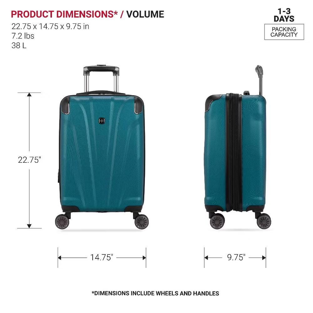 Cascade Hardside Carry On Spinner Wheels Suitcase - Image 16