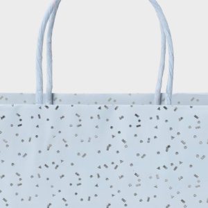 Medium Foil Print Confetti Kraft Gift Bag Blue/Silver
