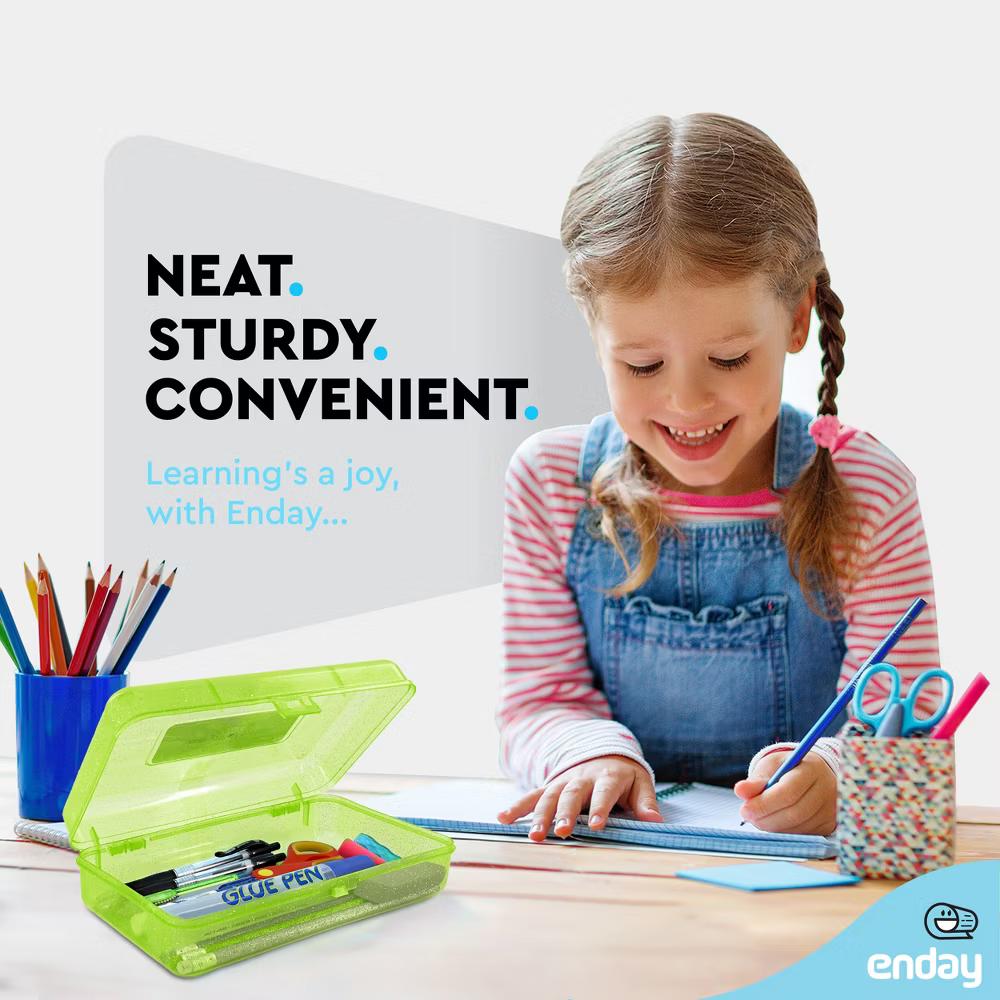 Plastic Pencil Box with Snap Closure Lids, Small Utility Storage Crayon School and Office Supplies Case Organizer - Image 17