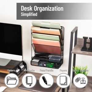 Wall Mount Metal File Organizers Black
