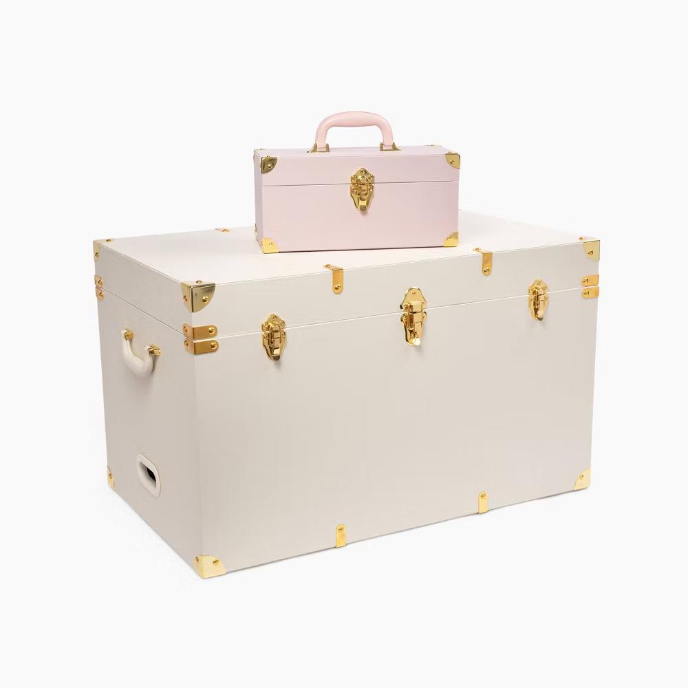 West Emory Nylon Beauty Toolbox with Removable Tray and Gold Metal Corners