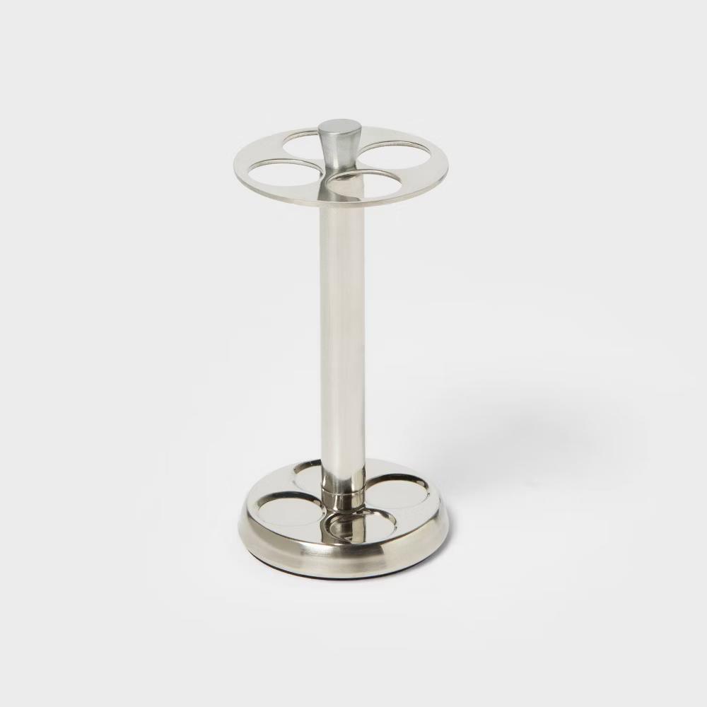 Brushed Stainless Steel Toothbrush Holder - Elegant Bathroom Accessory, Metal Stand for Oral Hygiene - Image 3