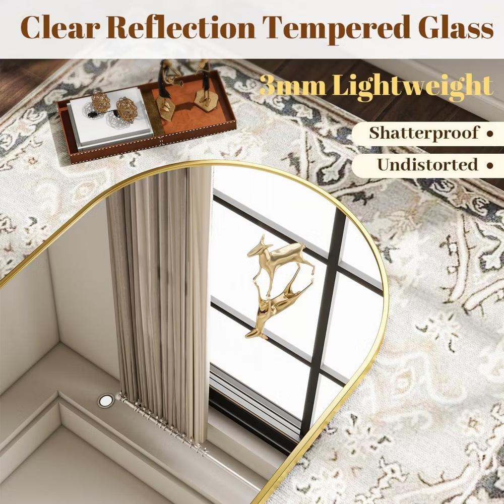 BEAUTYPEAK 16"x24" Arched Bathroom Mirror Vanity Wall Mounted Mirror, Black - Image 20