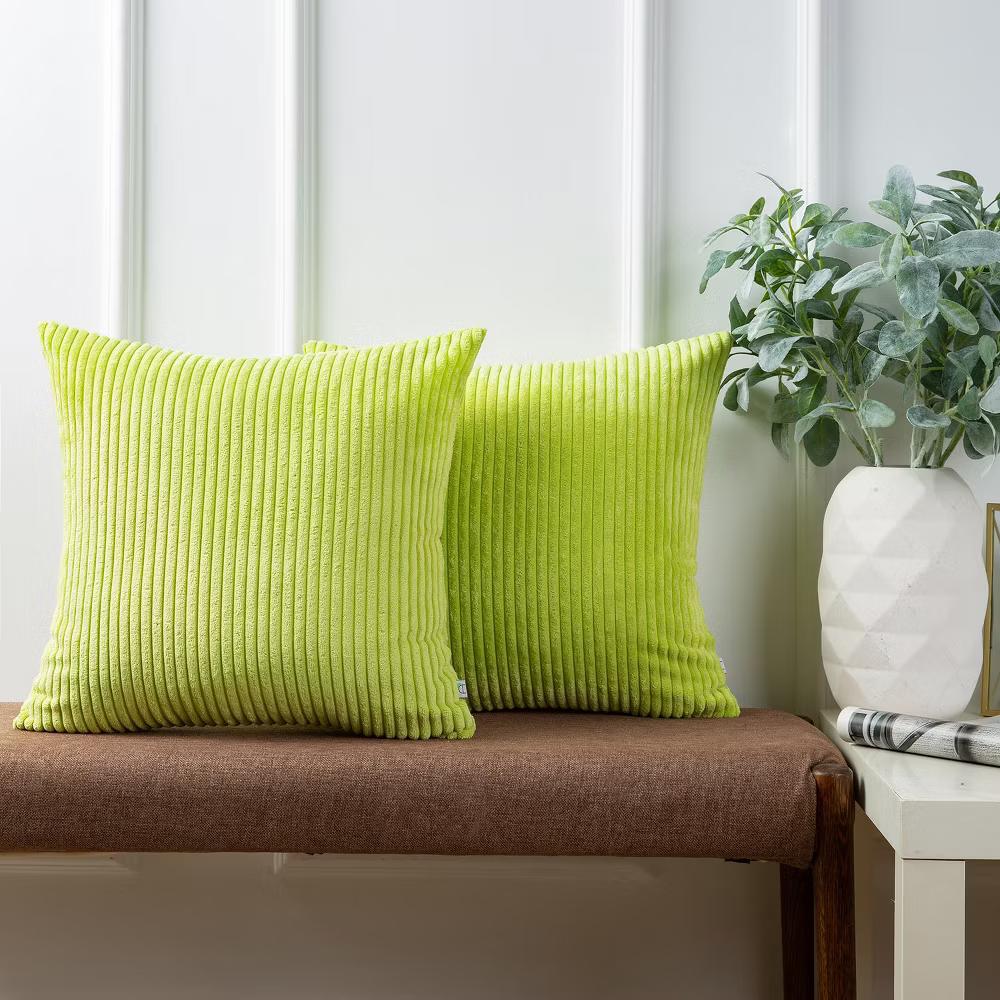 Phantoscope Solid Color Corduroy Pillow Covers Set of 2 Plush Velvet & Soft Accent - Image 9