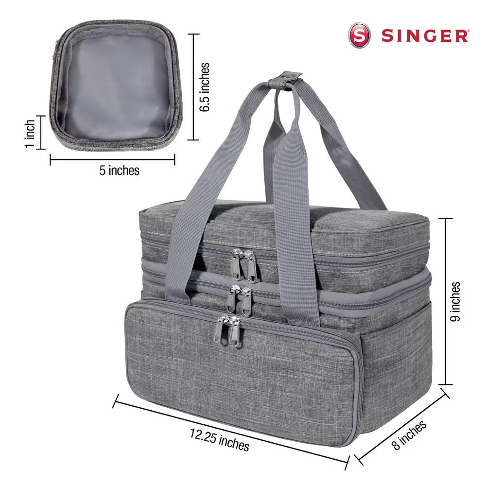 Singer Soft Collapsible Basket Gray: Sewing Kit Storage Case, Polyester, 12.25" Width, 9" Height, 8" Depth - Image 8