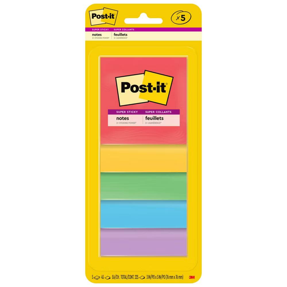 5pk 3" 3" Super Sticky Notes 45 Sheets/Pad - Marrakesh Collection: Multicolor Office Supplies, Art & Design - Image 12