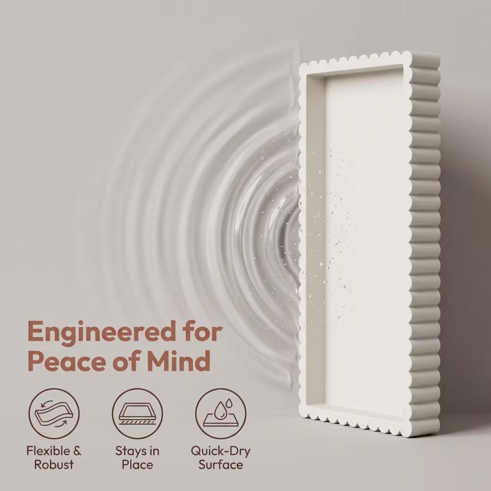 2Pc Round Silicone Vanity Tray Set Decorative Catchall Organizer for Bathroom Countertop Perfume White - Image 10