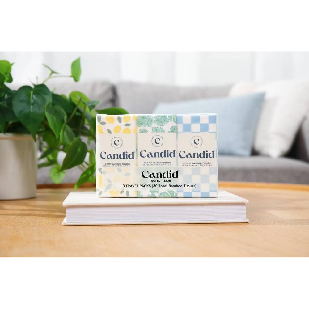 Candid Travel Pack Facial Tissue Travel Size - 3pk/10ct: Soft Pack, 3-Ply - Image 2