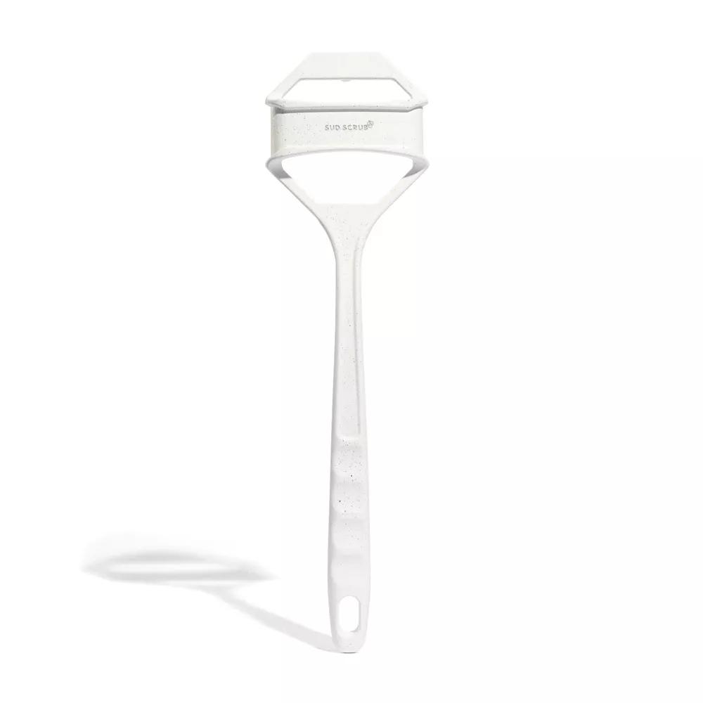 Extender Handle, Back Scrubber Attachment for Silicone Body Scrubber, Shower Scrubber for Body, Long Handled Scrub Brush, Back Brush, White - Image 2