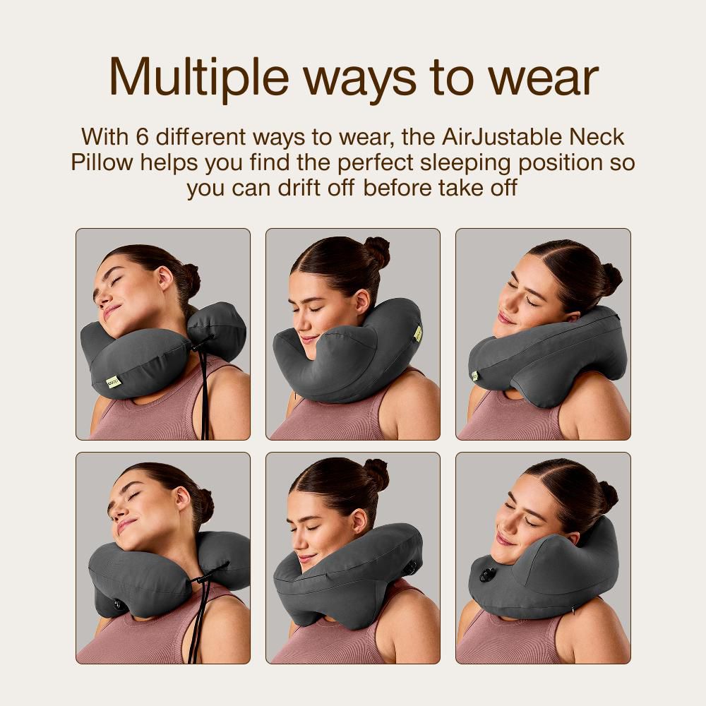 Coop Sleep Goods AirJustable Travel Neck Pillow, Inflatable, Adjustable Support, Memory Foam Travel Pillow with Washable Cover - Image 9