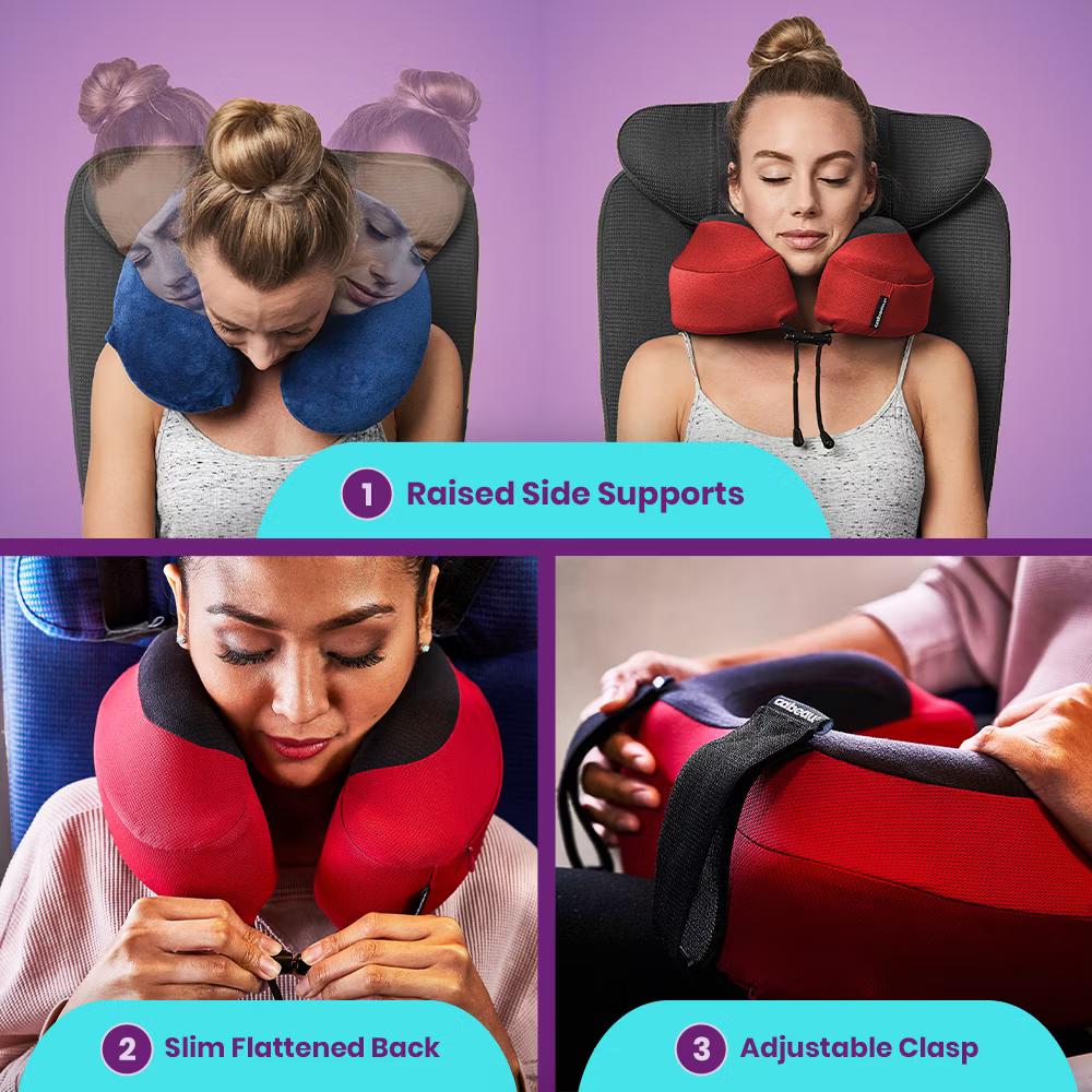 Cabeau Evolution S3 Memory Foam Travel Neck Pillow with Seat Strap, One Size - Image 5