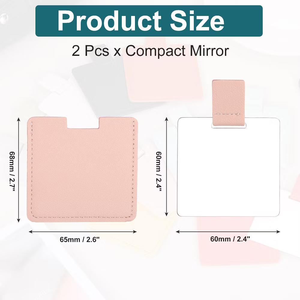 Stainless Steel Women Travel Makeup Mini Folding Mirror 2 Pcs - Image 14