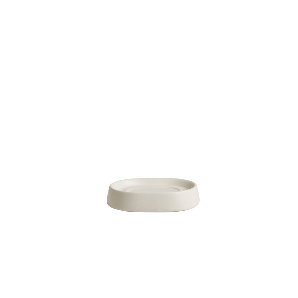 Crater Soap Dish White - Ceramic Holder for Shower, Hand Wash Care, Solid Pattern - Image 3