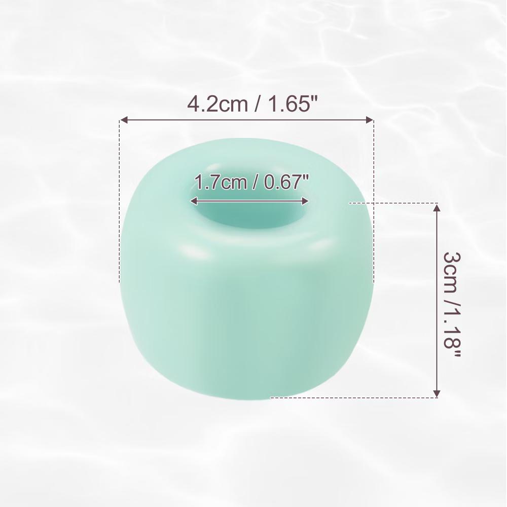 Bathroom Round Mini Ceramic Toothbrush Holder 1.65"x1.18" 2Pcs - Image 26