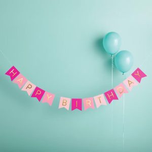 Hot Pink Happy Birthday Banner