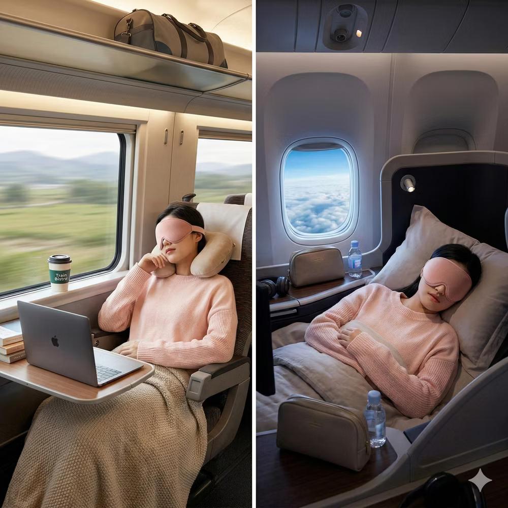 3D Contoured Sleep Eye Mask with Memory Foam Padding Adjustable Strap and Full Light Blocking Design - Image 14