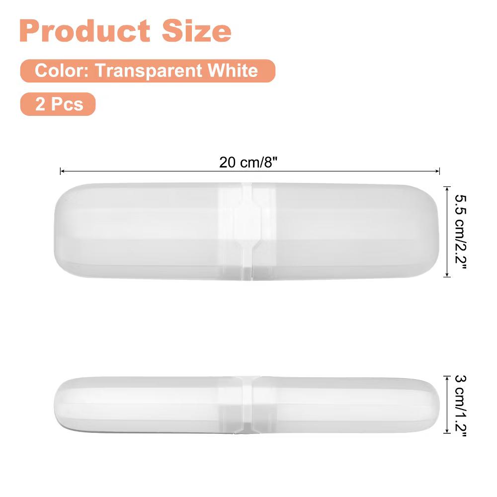 Travel and Outdoor Plastic Portable Simple Storage Toothbrush Containers 8 2.2 1.2 Inch 2 Pcs - Image 6