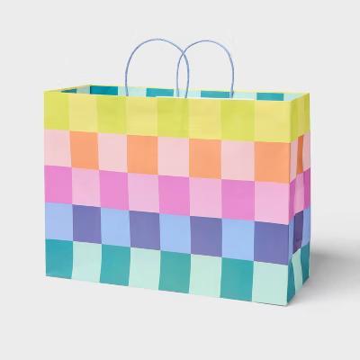 Large Checkerboard Gift Bag Colorful - Image 3