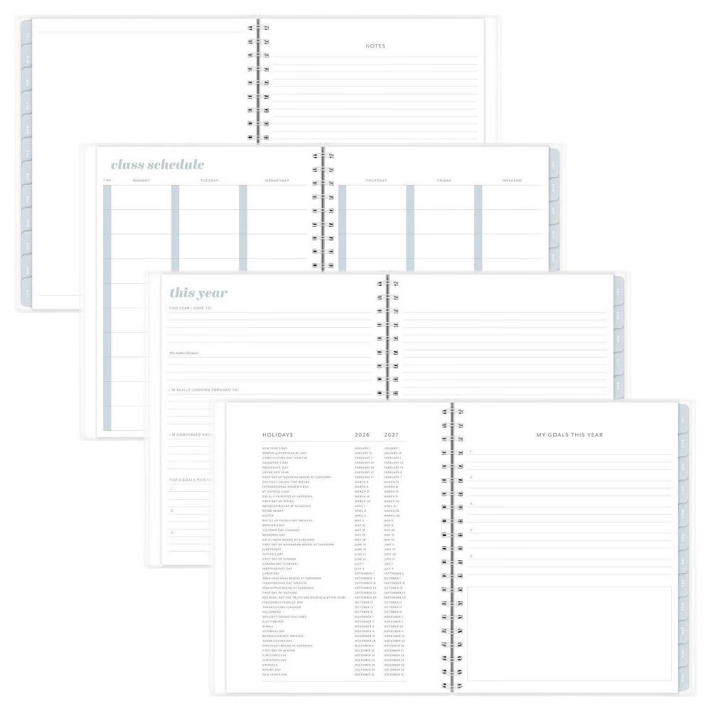 Essentials 8.5"x11" 2026-2027 Large Student Weekly/Monthly Frosted Poly Blue Stripe - Image 9