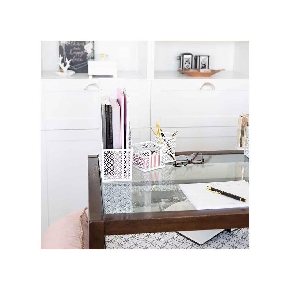 Blu Monaco Desk Organizer Set - 6-Piece Desk Accessories for Mail, Sticky Notes, Pens, Magazines & Documents - Image 47
