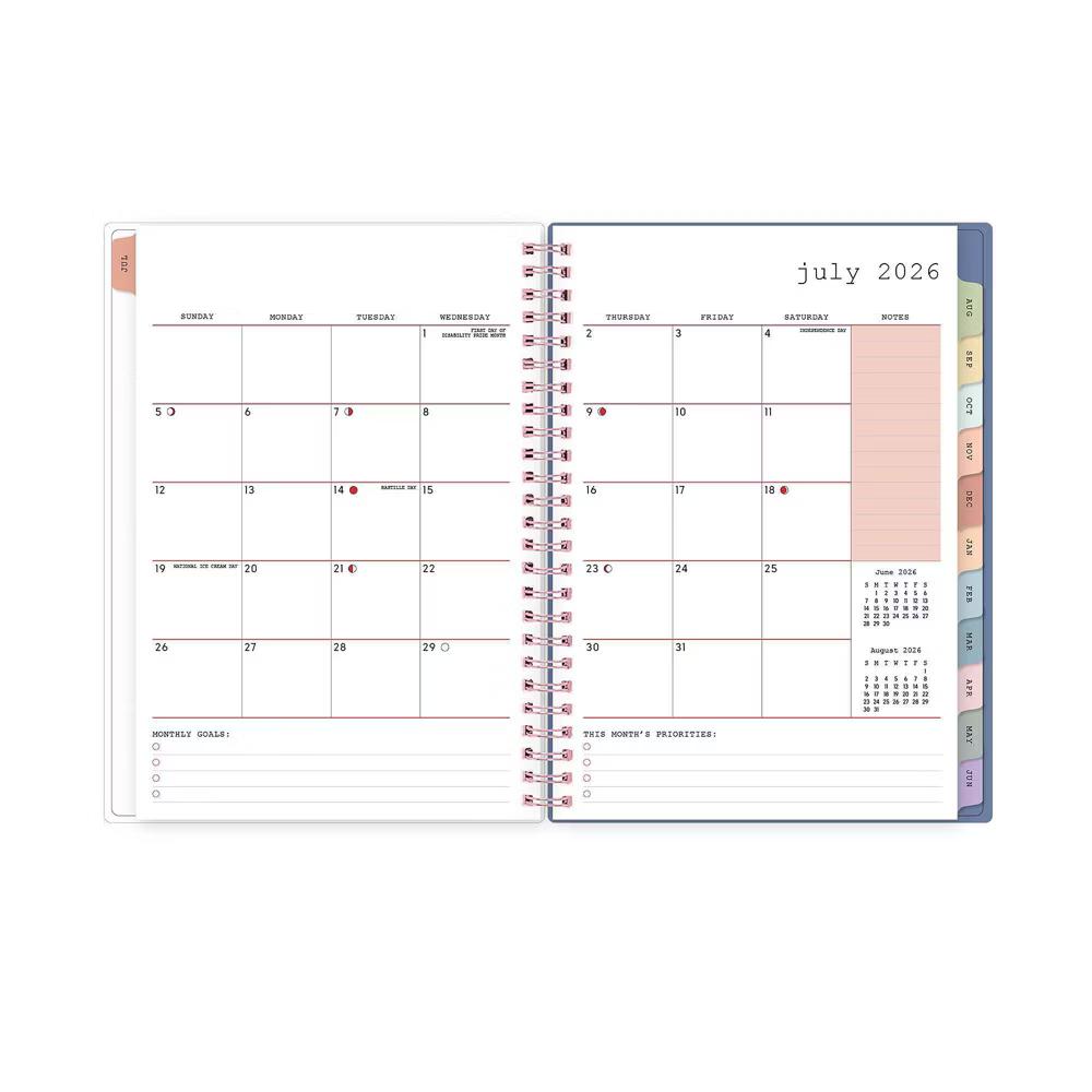 WAAV 5.875"x8.625" 2026-2027 Weekly/Monthly Planner Notes Carrie Blue Frosted Wirebound - Image 15