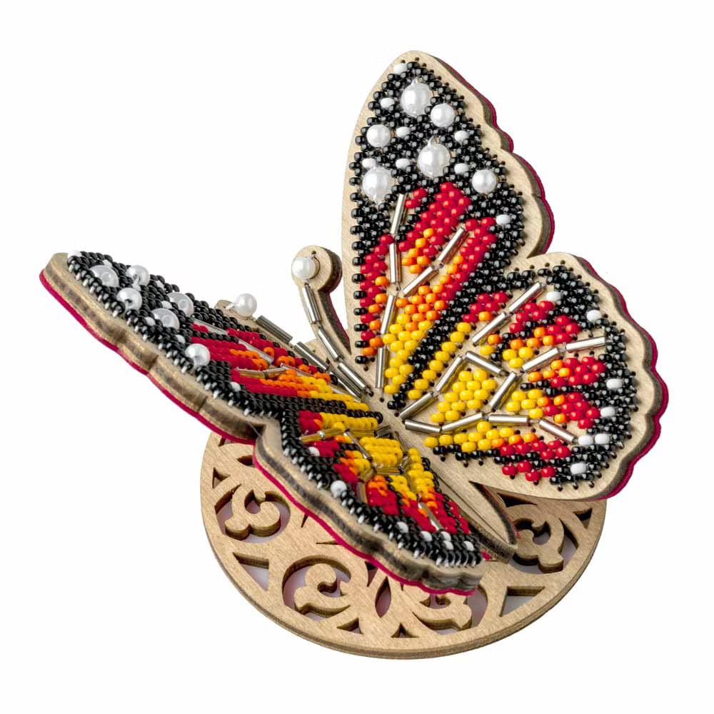 Crafts Wooden Bead Embroidery Kit Bright Butterfly FLK-581 - Image 3