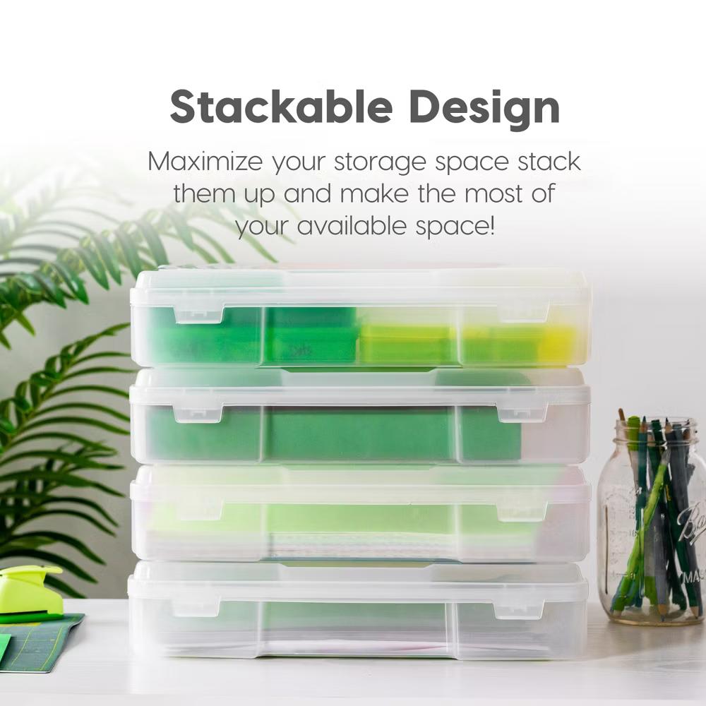 USA Paper Thick Portable Plastic Scrapbook Storage Snap Tight Cases - Image 40