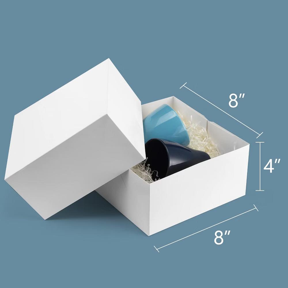 10 Pack 8 8 4 Inch White Paper Gift Boxes with 20 Meters Hemp Rope Easy Assemble for Christmas Bridesmaid Proposal - Image 4