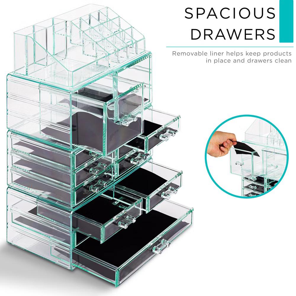 Large Makeup Organizer Case - 4 Piece Set (12 Drawers) - Image 26