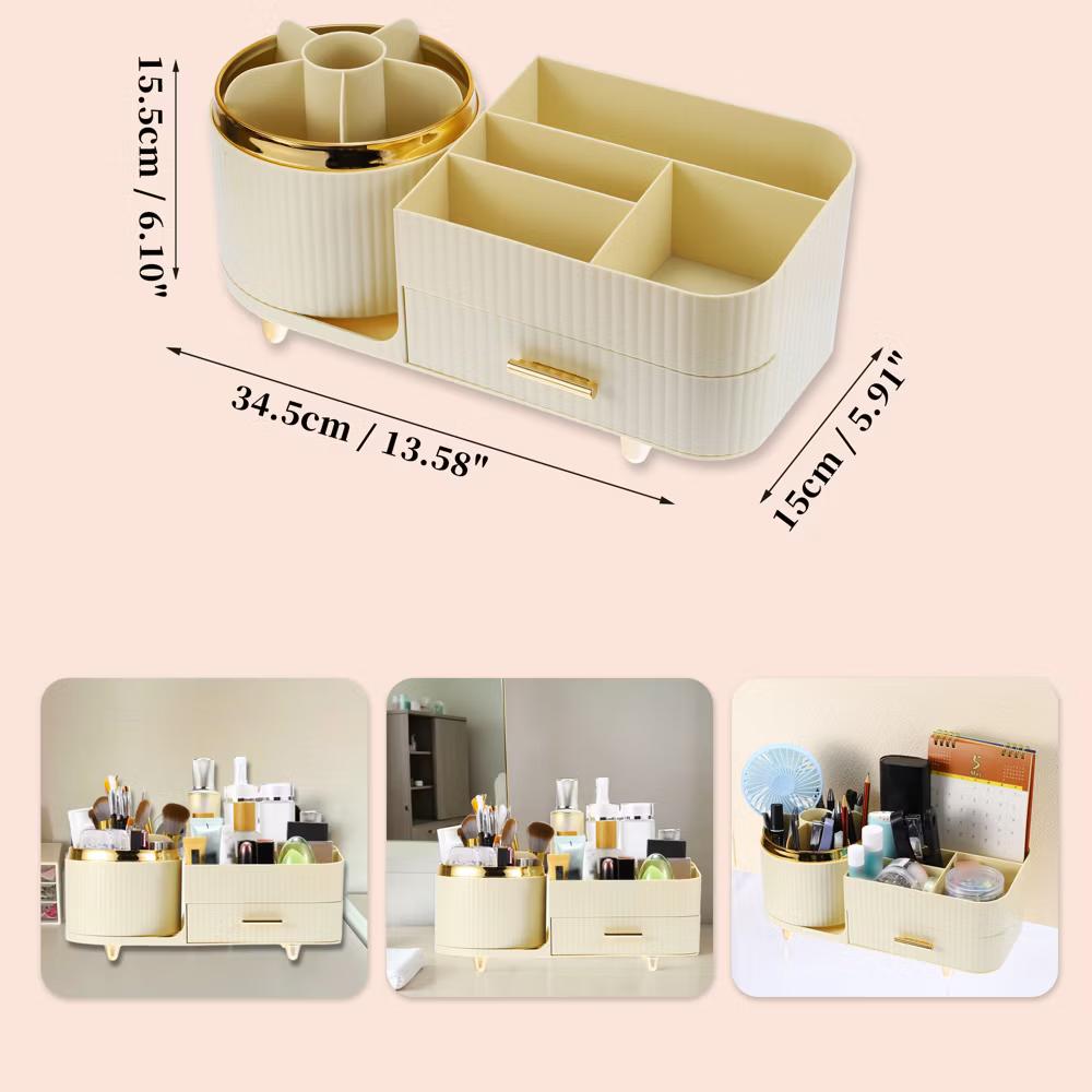 360° Rotating Makeup Organizer for Lotions Brushes - Image 5