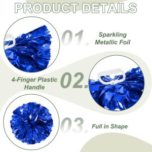 Durable Metallic Cheerleading Pom Poms Cheer Pompoms 2 Pcs