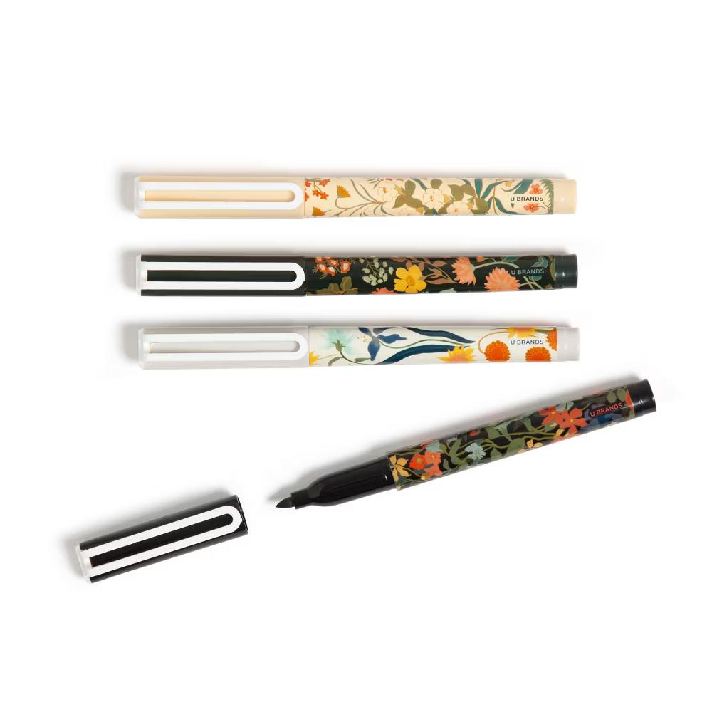 4ct Fine Point Fashion Dry Erase Markers Botanical Studies: Desk Accessories for Teachers & Dry Erase Board