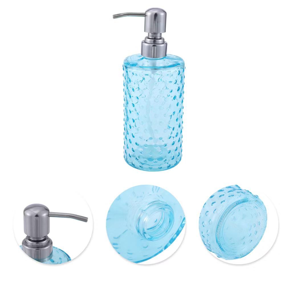 Elegant Polka Dot Pattern Soap Pump Dispenser for Bathroom 16.9oz 1 Pc - Image 12
