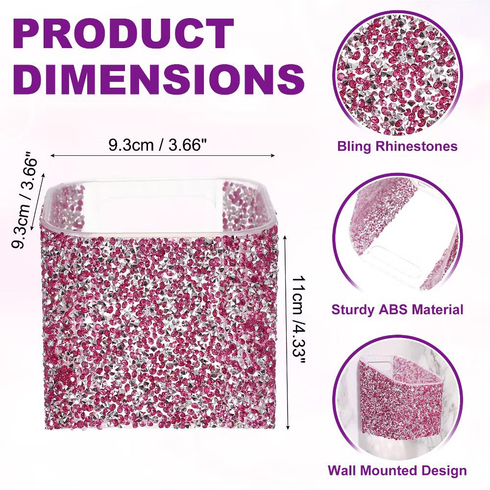 Rhinestone ABS Home Pencil Nail Art Tool Makeup Brush Holder - Image 26