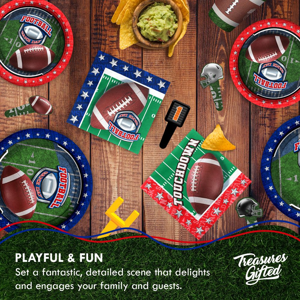 Treasures Gifted Football Plates 7in - Football Birthday Party Supplies - 8 Pack - Image 3