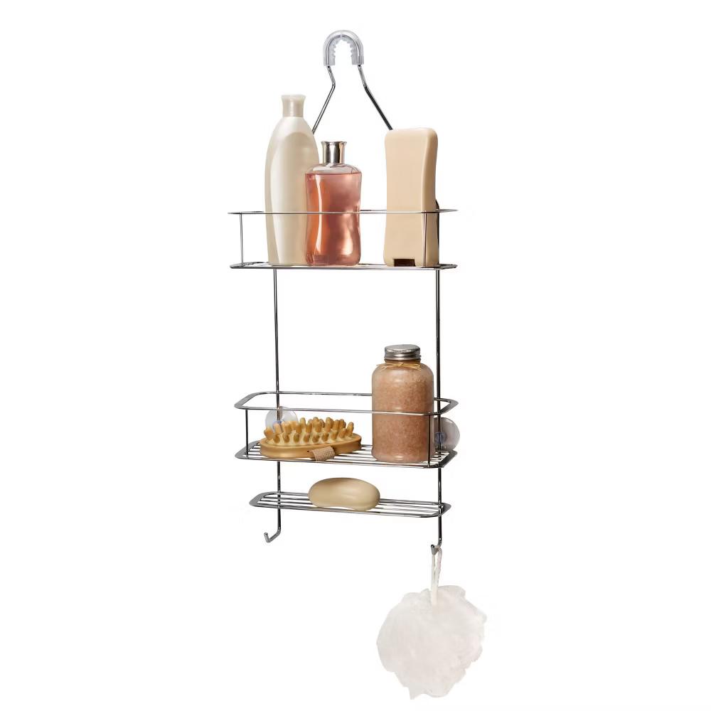 Mod Shower Caddy Chrome - Steel Hanging Organizer, Bathroom Rack for Storage, 25.59" Height - Image 2