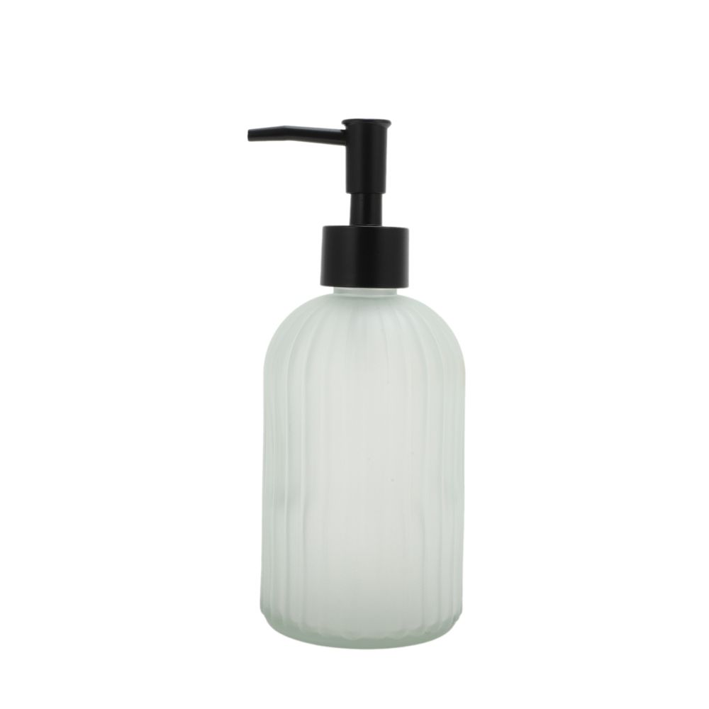 Durable Round Bottom Vertical Stripe Soap Dispenser 13.53oz 1 Pc