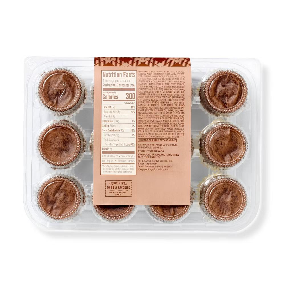 Harvest Chocolate Mini Cupcakes - 10oz/12ct - Image 4